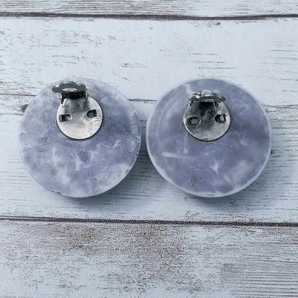 Vintage Clip On Earrings Unusual Domed Swirl Design 1.25
